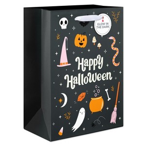 Large Halloween Gift Bag Glow-in-the-Dark Happy Halloween - 1 of 3