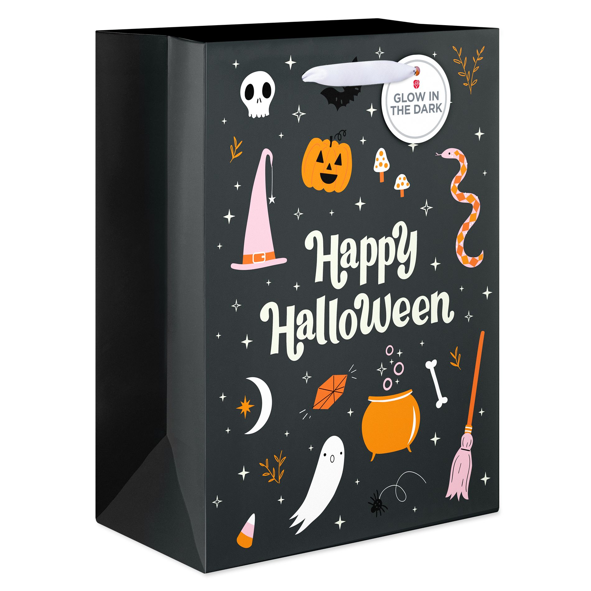 Large Halloween Gift Bag Glow-in-the-Dark Happy Halloween