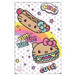 Trends International Hello Kitty: 2018 Kawaii Burger Shoppe - Yum Yum Fun Framed Wall Poster Prints - 1 of 4