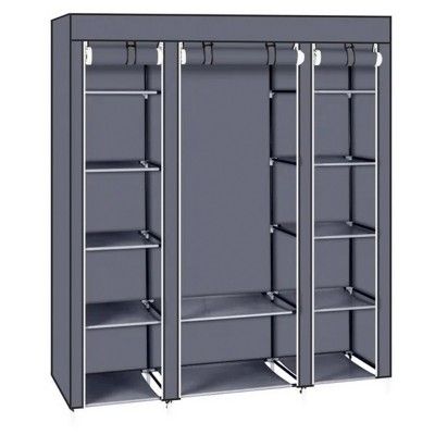 Boersma Freestanding Modular Closet Organizer with Hanging Rod and Storage Shelves – Large Wardrobe Rack System for Clothes and Home Organizatio