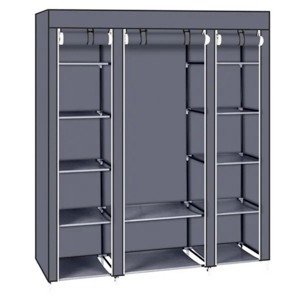 Boersma Freestanding Modular Closet Organizer with Hanging Rod and Storage Shelves – Large Wardrobe Rack System for Clothes and Home Organizatio - 1 of 4