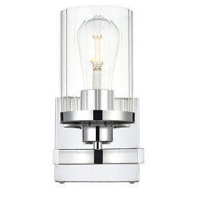Elegant Lighting Saanvi 1 light Chrome and Clear Bath Sconce - 1 of 4