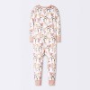 Toddler Girls' Floral Smooth Jersey Snug Fit Union Suit - Cloud Island™ White - 2 of 4