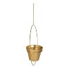 Kate and Laurel Opyd Round Metal Hanging Planter, 19.5" Diameter, Gold - 2 of 4