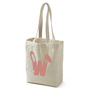 Bunny Monogram Canvas Tote Bags, Pink - 1 of 3