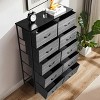 KTMBDW Dresser with 10 Drawers, Chest Clothing Organizer Unit, Large Storage Furniture for Bedroom, Hallway, Living Room, Nursery & Closet, Black - 4 of 4
