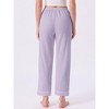INSPIRE CHIC Women's Pajama Pants Cotton Knit Ribbed Elastic Waist Straight Leg with Pockets Loungewear - 4 of 4