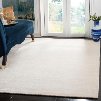 Mirage Hand-Knotted White Wool and Viscose Area Rug 10' x 14'