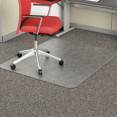 Clear Rectangular Studded Chair Mat for Flat Pile Carpet, 46 x 60