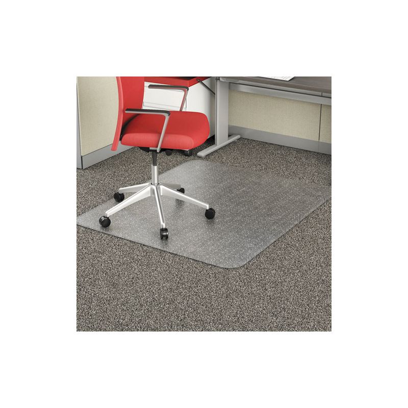 Alera Occasional Use Studded Chair Mat for Flat Pile Carpet, 46 x 60, Rectangular, Clear, 1 of 8