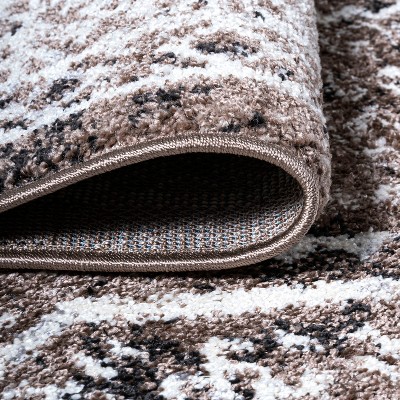 Modern Boho Medallion Washable Rug in Brown/Ivory - 3x5 Feet