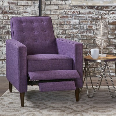 Muted Purple Microfiber Mid-Century Modern Recliner