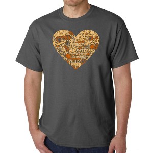 LA Pop Art Thanksgiving Heart - Men's Word Art T-Shirt - 1 of 4