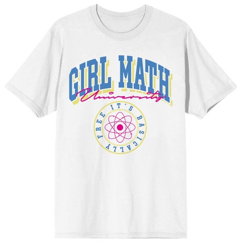 Girl Math University Women's White Crew Neck Sweatshirt - image 1 of 3