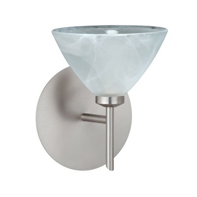 Besa Lighting Domi 1 - Light Wall Light in  Satin Nickel