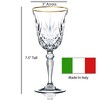 Lorren Home Trends Siena Collection Set of 4 Crystal White Wine Glass with gold band design - 2 of 4