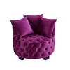 Lyngins Modern Upholstered Tufted Leisure Chair Stool with Pillows,Small Accent Chair for Living Room,Bedroom,Office - 3 of 4