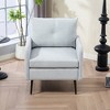 Lyngins Modern Accent Chair with Metal Legs & Armrests, Chenille Fabric Club Armchair, Single Sofa Chair/Reading Chair for Living Room, Bedroom - 2 of 4