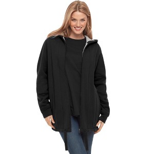 Woman Within Women's Plus Size Thermal Lined Fleece Hoodie - 1 of 3