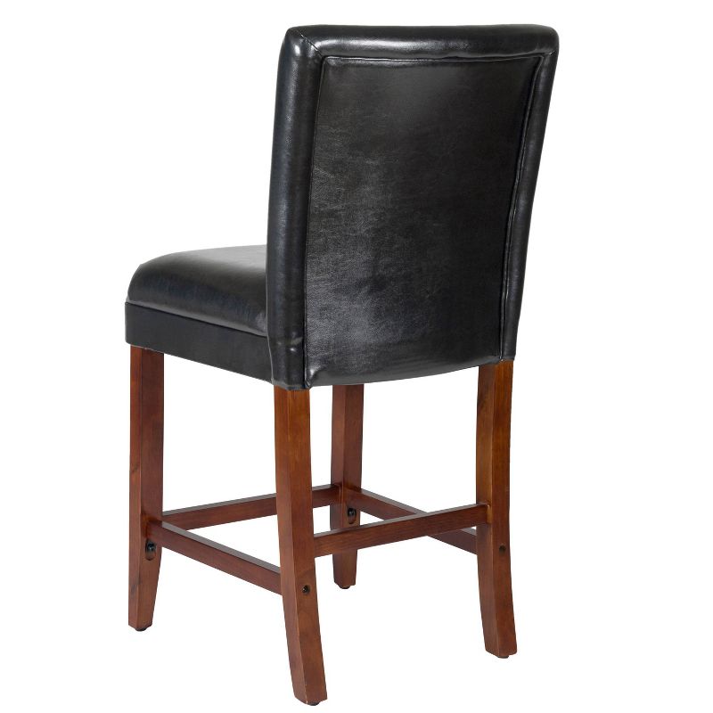 24" Faux Leather Luxury Counter Height Barstool - HomePop, 5 of 17
