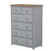Acekool 6-Drawer Tall Dresser Chest with Sturdy Frame, Spacious Storage in Elegant Espresso White for Bedroom and Living Room - 4 of 4