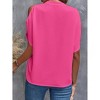 Womens Clod Shoudler Short Sleeve Blouse V Neck Tops Summer Casual Tops - 2 of 2