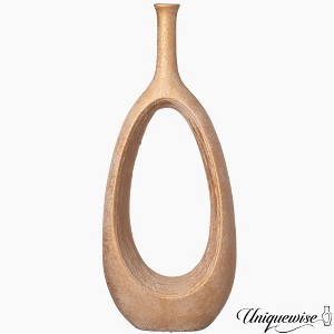 Uniquewise Fiberglass Floor Vases Modern Bohemian Ornamental Oval Design with Open Center for Entryway Living Room - 1 of 4