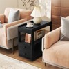 Tangkula Narrow End Table Modern 2-Drawer Sofa Side Table w/ Open Shelves Nightstand - 2 of 4