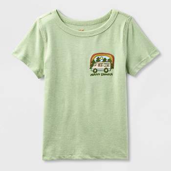 Toddler Adaptive 'Happy Camper' Short Sleeve Graphic T-Shirt - Cat & Jack™ Olive Green
