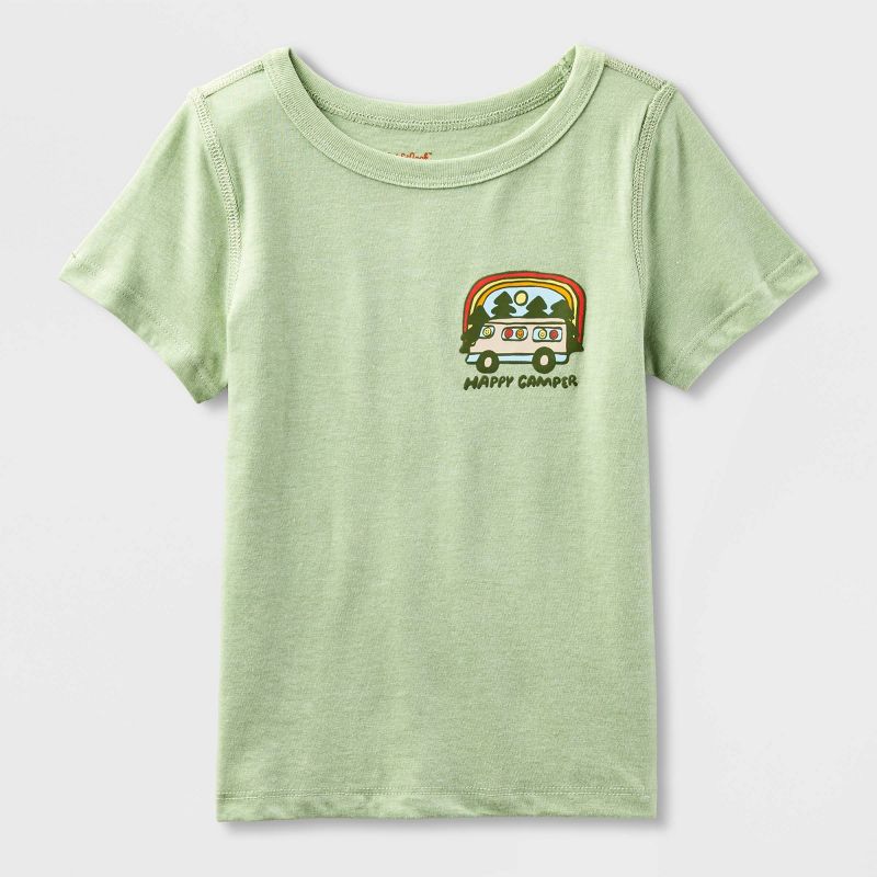 Toddler Adaptive &#39;Happy Camper&#39; Short Sleeve Graphic T-Shirt - Cat &#38; Jack&#8482; Olive Green, 1 of 5