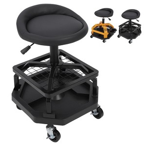 330LB Rolling Mechanic Stool – Adjustable Heavy-Duty Garage Seat with 360° Casters for Car Repair & Workbench (1-Piece) - 1 of 4