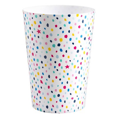 White Plastic Confetti Dot Kids' Wastebasket