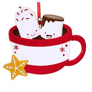 Polarx 3.5 Inch Hot Cocoa Family Of 2 Christmas Tree Ornament , Christmas Decor Snowflake Cocoa Mug (1PC) - 1 of 4