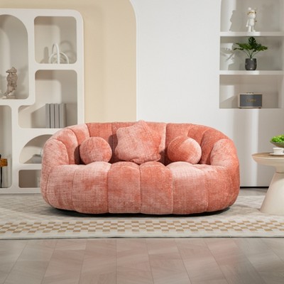 64"W 2-Seater Bean Bag Sofa Lazy Sofa Bean Bag Chair Couch  Accent Floor Soft Lounge Chair Loveseat-ModernLuxe