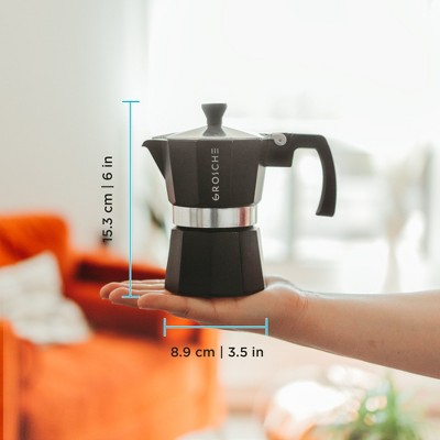 Milano 3-Cup Black Anodized Aluminum Stovetop Espresso Maker