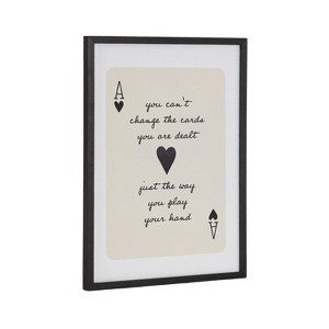 Kate & Laurel All Things Decor 12"x16" Gallery Ace of Heart Cards Positive Quote Print by The Creative Bunch Studio Black - 1 of 4