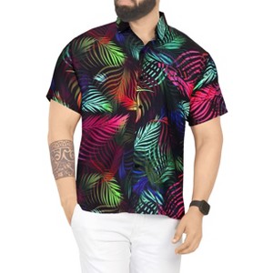 HAPPY BAY Mens Hawaiian Shirts Short Sleeve Button Down Shirt Men's Summer Shirts Casual Beach Vacation Hawaii Island Shirts Funny - 1 of 4