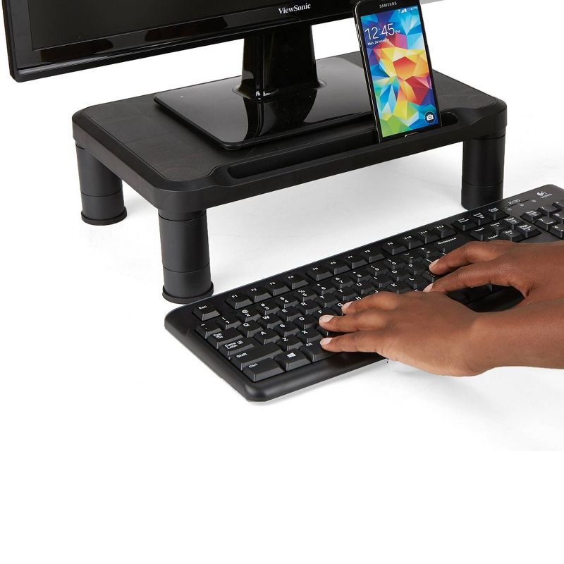 Mind Reader 2pk Small Plastic Monitor Stands Black, 3 of 9