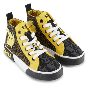 Boys Pokemon Pikachu Athletic Sneakers - Boys Pokemon Pikachu High Top Shoes - Pikachu Charmander Bulbasaur High Top Lace Up Sneakers - 1 of 4