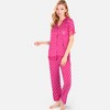 Anna-Kaci Lounge Women's Polka Dot Short Sleeve Button-Up Pajama Set with Pocket Detail - 2 of 4