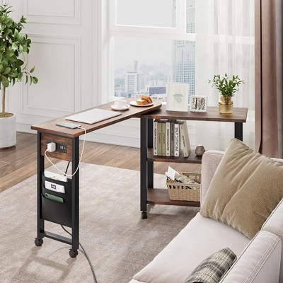 360° End Table Rotating Sofa Side Table