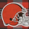 NFL Cleveland Browns Plaid Steel Royal Plush Faux Shearling Blanket - 2 of 2
