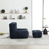 CAVINAS Fluffy Bean Bag Chair, Lazy Sofa Chair with Memory Foam and Ottoman, for Living Room, Bedroom, Apartment, Blue - 4 of 4