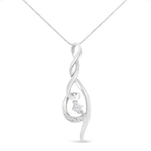 Haus of Brilliance Espira 10K White Gold 1/10 cttw Diamond Swirl Pendant Necklace - 1 of 4