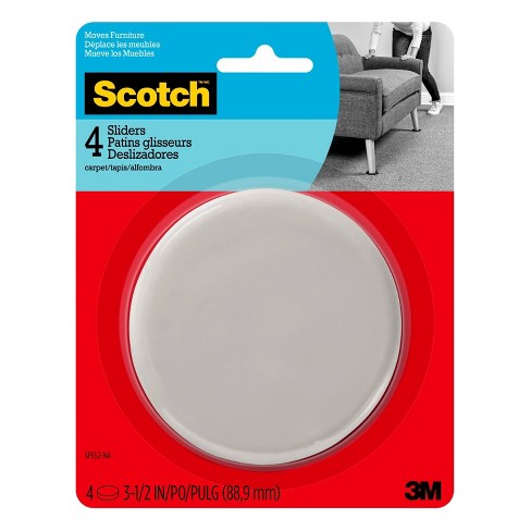 Scotch 8-Pack 3-1/2 In Round Plastic Carpet Furniture Slider in