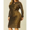Agnes Orinda Women's Plus Size Christmas Slim Fit Party Glitter Cocktail Sequin Midi Bodycon Dresses - 2 of 4