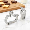 Unique Bargains Cookie Cutters 2-Piece Cat & Fish Cookie Cutter Set Dishwasher Safe Stainless Steel Silver Tone 1Set - 2 of 4