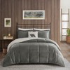 Sapphtopaz 4-Piece Full/Queen Sheet Set, Plush Alternative Comforter Set, Sheets Queen Size Bed Set, Bedding with Decorative Pillow -Charcoal & Ivory - 4 of 4