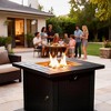 28" Propane Gas Fire Pit Table, 50000 BTU Square Steel Fire Pit for Outside Patio Deck Garden Backyard-Black - 2 of 4