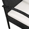 vidaXL 3 Seater Garden Sofa with Cushions Black Poly Rattan - 3 of 4